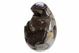 Septarian Dragon Egg Geode - Black Crystals #305799-2